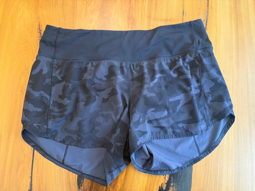 Lululemon Black Camo Run Speed Shorts 4 “ high waist. shorts 8